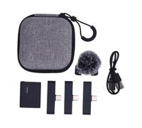 Alomejor Micrófono Lavalier Inalámbrico, con 3 Receptores para Reducción de Ruido Plug and Play Clip On para Smartphones, Computadoras, Portátiles, Cámaras