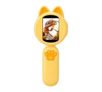 Alomejor Microscopio de Mano para Niños, Pantalla de 5 Cm con 8 Luces LED, 13 Idiomas, Batería Recargable, Regalo de Ciencia para Edades de 3 a 12 (Yellow)