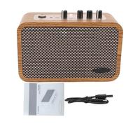 Alomejor Mini Amplificador de Guitarra de 10 W, Amplificador de Guitarra Eléctrica Portátil con Bluetooth, Modos Clean Overdrive, Conector para Auriculares, Grabación OTG, Batería