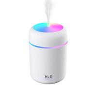 Alomejor Mini Humidificador USB de 300 Ml con Apagado Colorido del Temporizador de Luz Nocturna para la Oficina en Casa (WHITE)
