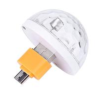 Alomejor Mini Luz de Discoteca USB RGBW de 5V y 5W, con 4 LED y Adaptador para teléfono; Ideal para Fiestas DJ, Activada por Sonido con Modo automático. (androide)