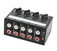 Alomejor Mini Mezclador Estéreo Pasivo para el Control Extendido de las Señales de audio: Ideal para Efectos de Canto Al Aire Libre [Hub de 4 canales]