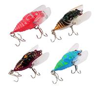 Alomejor Mini Señuelo Pesca Artificial para Lubina, Cebos de Agua Dulce Imitación Insectos y Cigarras, Accesorios de Pesca Tamaño Compacto Ideal para Ríos y Lagos, Color Surpresa