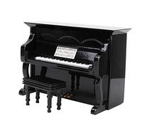 Alomejor Miniatura de Piano, Artesanía de Madera de Tilo, Negro | Modelo hecho a mano, superficie lisa, regalo decorativo, caja de almacenamiento.