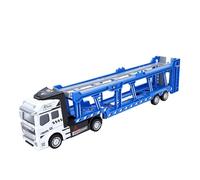 Alomejor Modelo de Camión de Transporte de Aleación 1:48 con Plataforma de Transporte Funcional para Automóvil, Accionado por Fricción para Exhibición de Colección (Azul Blanco)