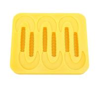 Alomejor Molde de Cebo Blando, PETG, Señuelo de Larva de Cola única, Molde de Inyección, 6 Cavidades, 4,25 X 5,04 X 0,59 Pulgadas, Herramienta de Señuelo de Pesca Amarilla para Pescadores de