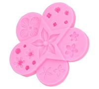 Alomejor Molde de Chocolate con Forma de Hoja de Flor de Silicona, Herramienta Reutilizable para Hornear para Bodas, Fiestas de Cumpleaños, Niños, Rosa (PINK)