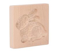 Alomejor Molde de Madera para Galletas de Haya, Hermoso Patrón, Molde para Sellos de Prensa de Galletas para Hornear, Lavable, Adecuado para Amantes de las (conejo)