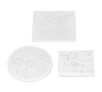 Alomejor Molde de Silicona con Engranajes Steampunk, Molde Industrial Antiadherente para Manualidades, para Familiares o Amigos, de Silicona para Decoración de Arcilla, 3 Unidades