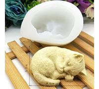 Alomejor Molde Epoxi de Gato Duradero para Decoración e Iluminación Artística de Mesa, Perfecto para Hacer y Velas, Material de Silicona Reutilizable