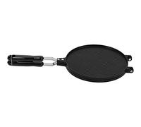 Alomejor Molde para Hornear Rollos de Huevo, Antiadherente, para Uso en Cocina, Molde para Pasteles Crujientes de Doble Asa para Fiestas, 17,1x8,5 Pulgadas, Negro
