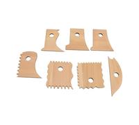 Alomejor Moldeador de Pies de Arcilla de Cerámica, Herramientas de Recorte de Madera de Haya, Juego de Artesanía Eficiente con 7 Estilos para Uso en Estudio en Casa Material: Madera de Haya, 7 Uds.