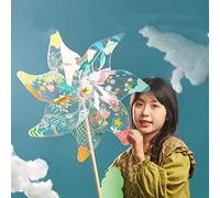 Alomejor Molino de Viento Transparente con Grafiti Colorido, Molinete de Bricolaje Hecho a Mano de PVC para Juegos Infantiles Al Aire, Diversión Artística Creativa, Diámetro de 15,75 Pulgadas