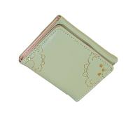 Alomejor Monedero para Mujer, Cartera Triple de Moda para Viajes Diarios, Almacenamiento Multifuncional para Mujeres, Material de PU Portátil (Verde Claro)