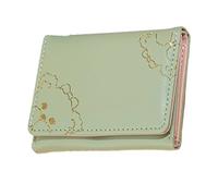 Alomejor Monedero para Mujer, Cartera Triple de Moda para Viajes Diarios, Almacenamiento Multifuncional para Mujeres, Material de PU Portátil (Verde Claro)