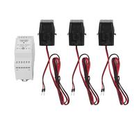 Alomejor Monitor de Energía WiFi, Medidor de Uso de Electricidad Inteligente Trifásico de 4 Cables para Gestión de Energía en el Hogar con 3 Sensores de Abrazadera