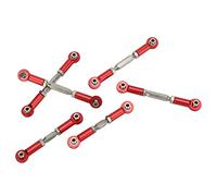 Alomejor Montaje de Varilla RC de Aleación Aluminio Preciso para un Automóvil RC 1/10 con Sujetadores Tornillo, para Roca Hierro Hierba, Acción Base Varilla Liviana y Duradera la Barra Extrema (Rojo)