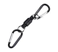 Alomejor Mosquetón de Aluminio para Pesca, Cierre Magnético Resistente para Redes y Accesorios, Mosquetón para Llavero, Bolso o Correa - Doble Negro