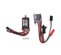 Alomejor Motor sin Escobillas y ESC de 30 A, Controlador de Velocidad Eléctrico con Freno, Conector de Alimentación JST Rojo para Coches y Barcos RC de 1/16, 1/18 /24. (53T)