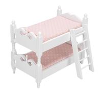 Alomejor Muebles de Casa de Muñecas en Miniatura, Modelo de Litera a Escala 1:12 con Escalera para Niños (Punto)