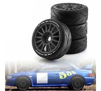 Alomejor Neumáticos de Goma de Calidad para Coche de Control Remoto VRX HSP Hobao 1/8, 4 Neumáticos Blancos de 103 X 40 X 80 Mm con Increíble Capacidad de Agarre para Varios Terrenos (Black #-2)