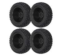 Alomejor Neumáticos RC 1/10 Neumáticos de Goma de Efecto Real, de Coche RC de Alta Resistencia a la Abrasión para una Conducción Estable, Ruedas de 4 Piezas Aptas para Coches Deportivos (Black)