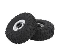 Alomejor Neumáticos RC Crawler Neumáticos de 1.9 Pulgadas para Todoterreno para Rocas RC Time con Cortos Metal Hex Principio para SCX10 D90 HPI (White)