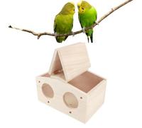 Alomejor Nidos de Pájaros de Madera, Jaula para Cría de Loros, Golondrinas, Linda y Atractiva Casa para Pájaros para Amantes de la Naturaleza, Madera de Platano de 9,1x5,1x4,9 Pulgadas