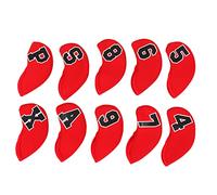 Alomejor Número Digital Neoprene Club Iron Tartover Set para la Identificación del Club 10pcs/Grupo Bolsas de Tamaño: 14x7 Cm (Rojo)