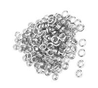 Alomejor Ojal de Agujero Redondo de Metal Remache de Latón de 6 Mm para Zapatos de Cuero 100 Piezas Accesorios de Ropa para Bolsos Oro (SILVER)