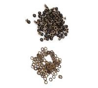 Alomejor Ojales de metal, elementos de fijación duraderos para la elaboración de la piel, costura DIY, 100 unidades de 4 mm/5 mm/6 100 juegos de ojales y arandelas, accesorios para artesanía de piel