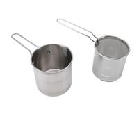 Alomejor Olla Freidora Multifuncional de Acero Inoxidable con Cesta Coladora Diseño Compacto para Freír Pescado para Placa de Inducción Acero Inoxidable 304