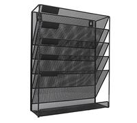 Alomejor Organizador de Archivos de Pared de Metal Duradero, 5 Bolsillos, Soporte de Montaje en Pared para Ahorro de Espacio, Cuaderno de Documentos para Organizador de para Oficina