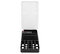 Alomejor Organizador de Batería de 104 Rejillas con Probador de Batería, Estuche de Almacenamiento Portátil Duradero para Uso Doméstico, Capacidad para 36 Pilas AAA 45 AA 8 C 6 D 4 9 V, Dimensiones