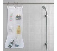 Alomejor Organizador Grande de Malla Colgante para Ducha de Baño, Organizador de Secado Rápido para Artículos de Tocador y Artículos de Cuidado Personal para Gimnasio y Viajes (WHITE)