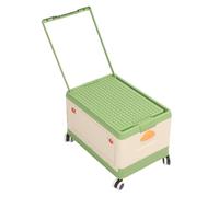 Alomejor Organizador Portátil del Juguete del Compartimiento de Almacenamiento del Juguete de las Ruedas del Balanceo Funcional Multi con la Tapa para los Niños (GREEN)