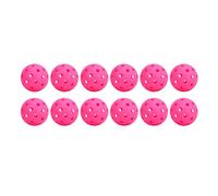 Alomejor Pack de 12 pelotas de pickleball de polietileno de alta elasticidad con 40 agujeros para ejercicios de impacto y lanzamiento (rosa)