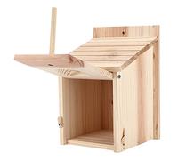 Alomejor Pajarera de Madera Duradera y Segura para Exteriores, Caja de Cría para Pájaros, Troncos Naturales, 5,9x6,3x8,5 Pulgadas para Jardín
