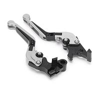 Alomejor Palanca de Embrague de Freno Ajustable de Embrague de Freno de Aleación de Aluminio CNC 1 par con Acabado Grabado con Láser y Ajuste de Rango para Conductores MT25 MT 03 R25 R3 (SILVER)