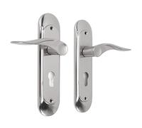 Alomejor Palanca de Paso Interior de Puerta, Fácil de Instalar, Elegante Manija de Acero Inoxidable para Dormitorio, Baño, Armario, Hogar, con 2 Llaves para Mayor Seguridad