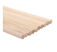 Alomejor Palos de Madera para Manualidades Fuertes y Duraderos para Artes de Bricolaje 10 Piezas Tacos de 30 Cm de Largo Varillas de Poste Decoración de Escena Color Natural (8MM*30CM)