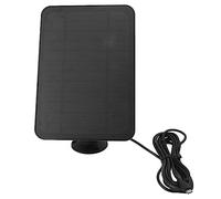 Alomejor Panel Solar para Exteriores, Cargador de 4W para Cámara Ring Blink, IP65, Resistente Al Agua, ABS, Silicio Monocristalino (BLACK)