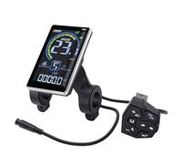Alomejor Pantalla Ebikes, Panel de Control LCD para Bicicleta Eléctrica ABS PVC, IPX4 6 Pines UART 9600 Metros con Velocidad de Crucero de Engranajes de Batería para Scooters y Ciclistas