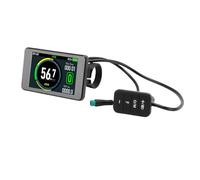 Alomejor Pantalla Ebikes, Pantalla LCD ABS para Bicicleta Eléctrica con a Color, Conector a Prueba de Agua de 5 Pines para Manillar de 22,2 Mm, Ideal para Ciclismo y Montar Al Aire