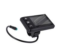 Alomejor Pantalla LCD para Bicicleta Eléctrica, Pantalla a Color ABS con Conector Impermeable de 5 Pines y Puerto USB, Monitor de Velocidad de Batería Transparente para Ciclistas de Bicicleta