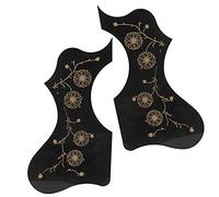 Alomejor Paquete de Golpeador de Guitarra Acústica, Juego de 2 Placas Protectoras de Plástico Brillante para Protección y Decoración para Guitarristas y Entusiastas (BLACK)