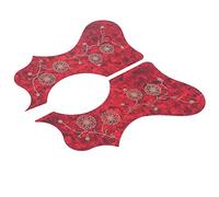Alomejor Paquete de Golpeador de Guitarra Acústica, Juego de 2 Placas Protectoras de Plástico Brillante para Protección y Decoración para Guitarristas y Entusiastas (rojo)