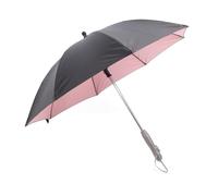 Alomejor Paraguas con Ventilador y Señor, Paraguas Portátil UPF 50+ para Festivales de Golf de Playa de Verano (Externo Negro Interno Rosa)