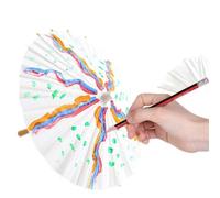 Alomejor Paraguas de Papel Blanco Elegante para Pintura a Mano, Accesorio de Fotografía de Boda, Puesta en Escena