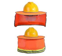 Alomejor Parasol para Casco, Protección para el Cuello, Ligera y Transpirable, para Trabajadores de la Construcción, Color Naranja